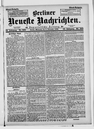 Berliner Neueste Nachrichten vom 08.11.1893