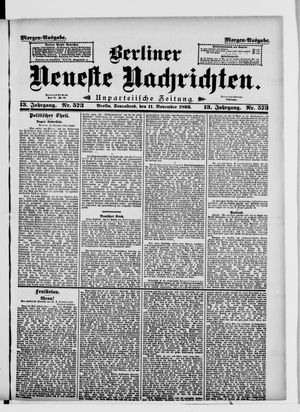 Berliner Neueste Nachrichten vom 11.11.1893