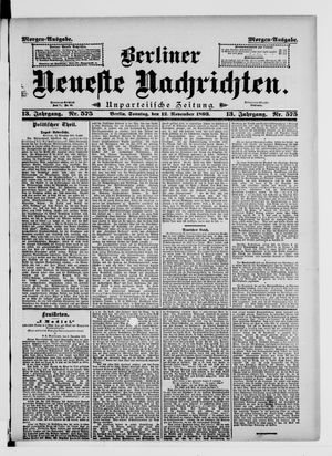 Berliner Neueste Nachrichten vom 12.11.1893