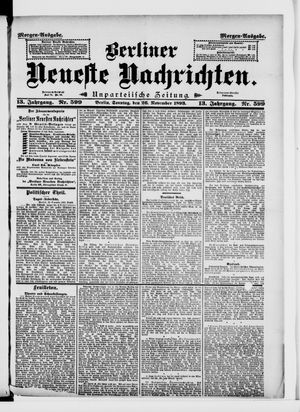 Berliner Neueste Nachrichten on Nov 26, 1893
