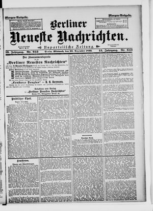 Berliner Neueste Nachrichten vom 20.12.1893