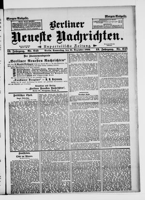 Berliner Neueste Nachrichten vom 21.12.1893