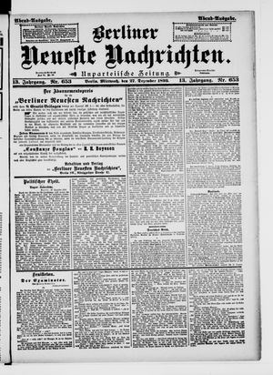 Berliner Neueste Nachrichten vom 27.12.1893