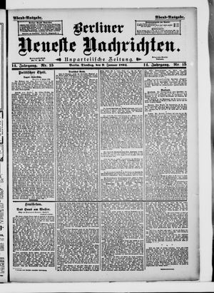 Berliner Neueste Nachrichten vom 09.01.1894