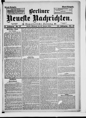 Berliner Neueste Nachrichten vom 10.01.1894