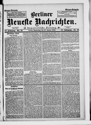 Berliner Neueste Nachrichten vom 18.01.1894