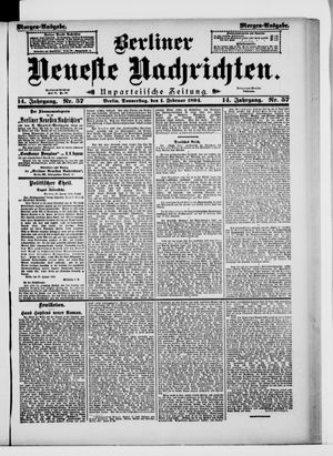 Berliner Neueste Nachrichten vom 01.02.1894