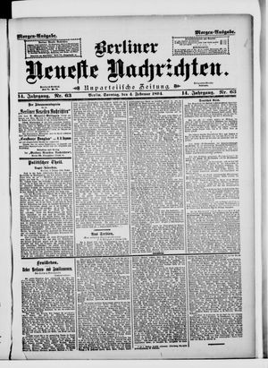 Berliner Neueste Nachrichten vom 04.02.1894