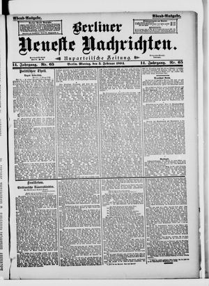 Berliner Neueste Nachrichten vom 05.02.1894