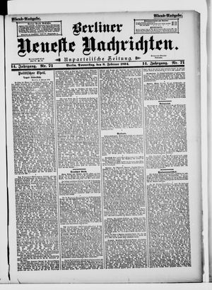 Berliner Neueste Nachrichten vom 08.02.1894