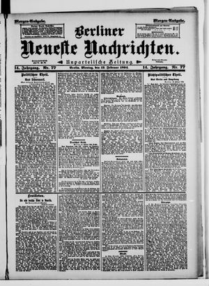 Berliner Neueste Nachrichten vom 12.02.1894