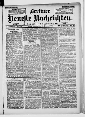 Berliner Neueste Nachrichten on Feb 14, 1894