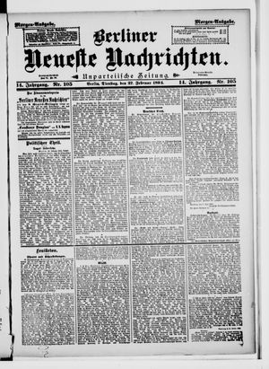 Berliner Neueste Nachrichten vom 27.02.1894