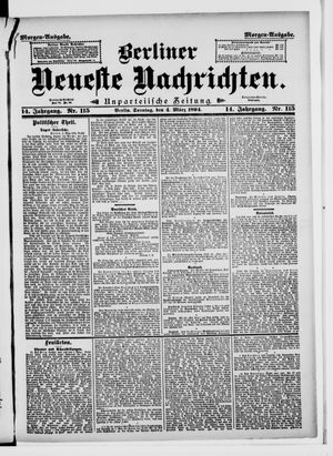 Berliner Neueste Nachrichten on Mar 4, 1894