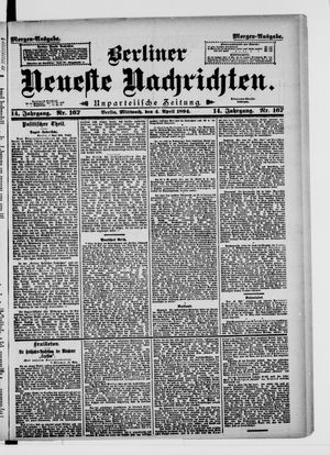 Berliner neueste Nachrichten vom 04.04.1894