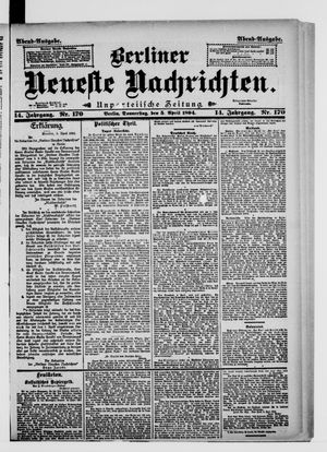 Berliner Neueste Nachrichten vom 05.04.1894