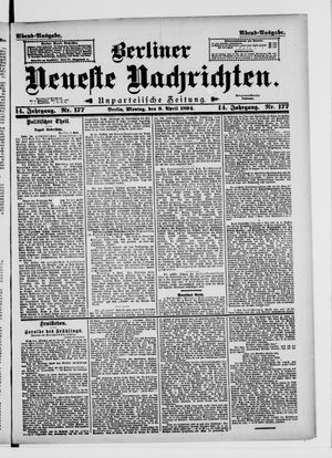 Berliner Neueste Nachrichten vom 09.04.1894