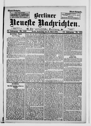 Berliner Neueste Nachrichten vom 12.04.1894