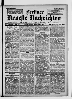 Berliner Neueste Nachrichten vom 18.04.1894
