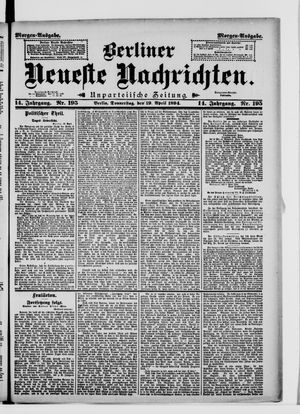 Berliner Neueste Nachrichten vom 19.04.1894