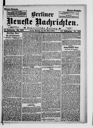 Berliner Neueste Nachrichten vom 23.04.1894