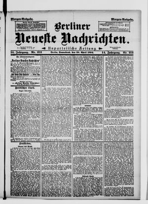 Berliner neueste Nachrichten vom 28.04.1894