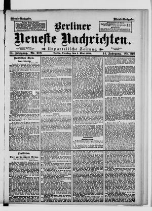 Berliner Neueste Nachrichten vom 01.05.1894