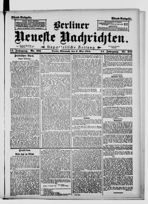 Berliner neueste Nachrichten vom 09.05.1894