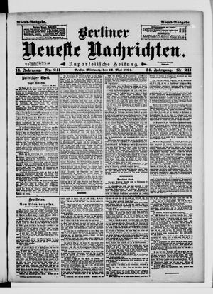 Berliner Neueste Nachrichten vom 16.05.1894
