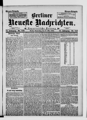 Berliner Neueste Nachrichten on May 17, 1894