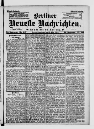 Berliner Neueste Nachrichten vom 19.05.1894