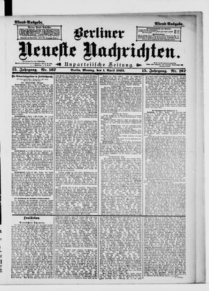 Berliner Neueste Nachrichten on Apr 1, 1895