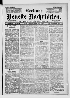 Berliner neueste Nachrichten on Apr 4, 1895