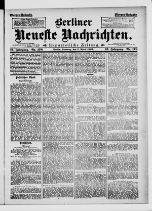 Berliner neueste Nachrichten on Apr 7, 1895