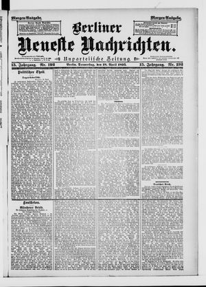 Berliner neueste Nachrichten vom 18.04.1895