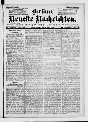 Berliner neueste Nachrichten vom 19.04.1895