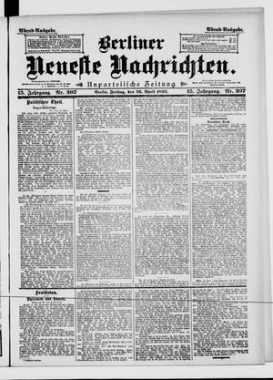 Berliner neueste Nachrichten on Apr 26, 1895