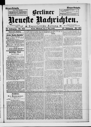 Berliner neueste Nachrichten on May 1, 1895
