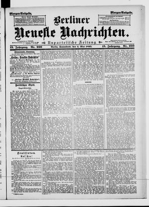 Berliner neueste Nachrichten on May 4, 1895