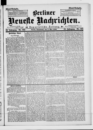 Berliner neueste Nachrichten on May 4, 1895