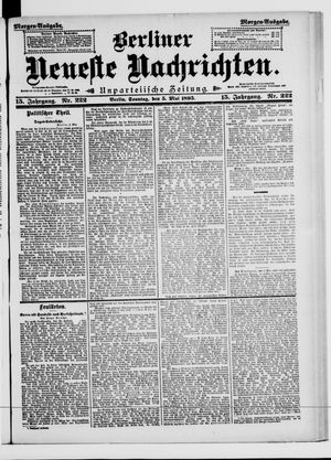 Berliner neueste Nachrichten on May 5, 1895
