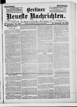 Berliner Neueste Nachrichten vom 11.05.1895