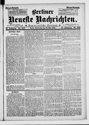 Berliner neueste Nachrichten on May 16, 1895
