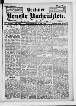 Berliner neueste Nachrichten on May 17, 1895
