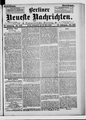 Berliner neueste Nachrichten vom 18.05.1895