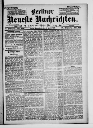Berliner neueste Nachrichten vom 01.06.1895