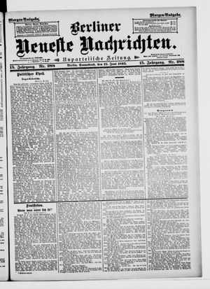Berliner neueste Nachrichten vom 15.06.1895