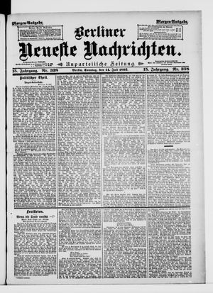 Berliner neueste Nachrichten on Jul 14, 1895