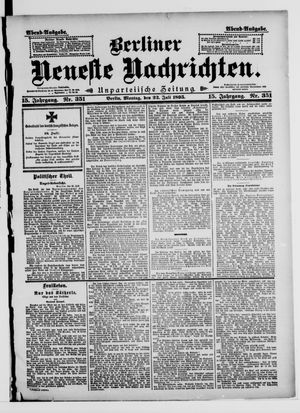 Berliner neueste Nachrichten vom 22.07.1895