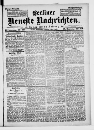 Berliner neueste Nachrichten vom 25.07.1895